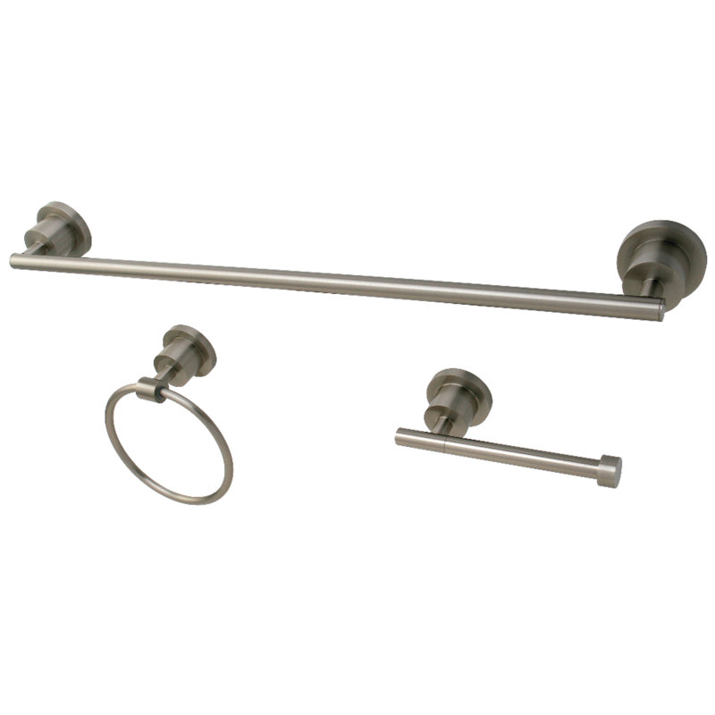 Kingston Brass Concord 3-Piece Bathroom Hardware Set, Brushed Nickel
