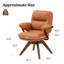 Fauteuil de bureau pivotant Avenor de 66 cm de large en similicuir avec base en bois massif-941834792