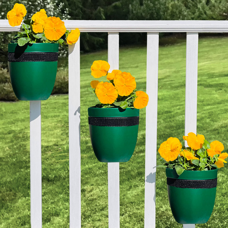 Ethelwyn Railing Planter, Forest Green