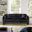 Ensemble de canapés de luxe, Chesterfield en acier de velours de 81 pouces, maison moderne
