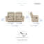 Causeuse inclinable manuelle en cuir fleur 75,5 "Elara avec console centrale, prises de courant intégrées et conception à fixation murale-2075171168
