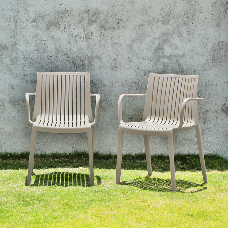 Fauteuil empilable mitchal, ensemble de 2, Gris