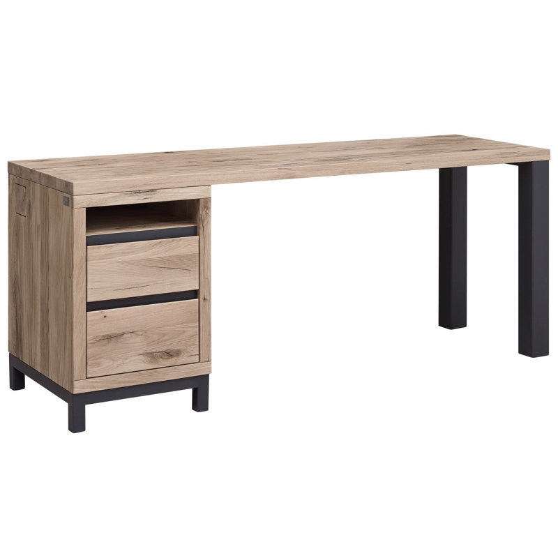 Villanders Solid Wood Writing Desk, Bianco, 76cm H x 180cm W x 55cm D