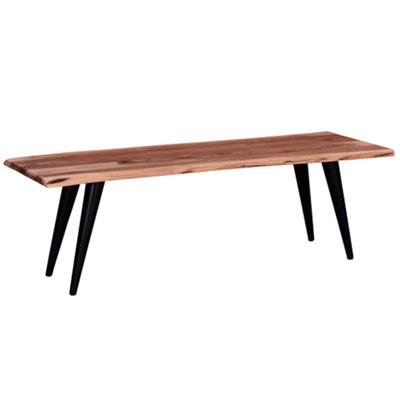 Banc d'entrée, banc de salle à manger en bois avec pieds en fer