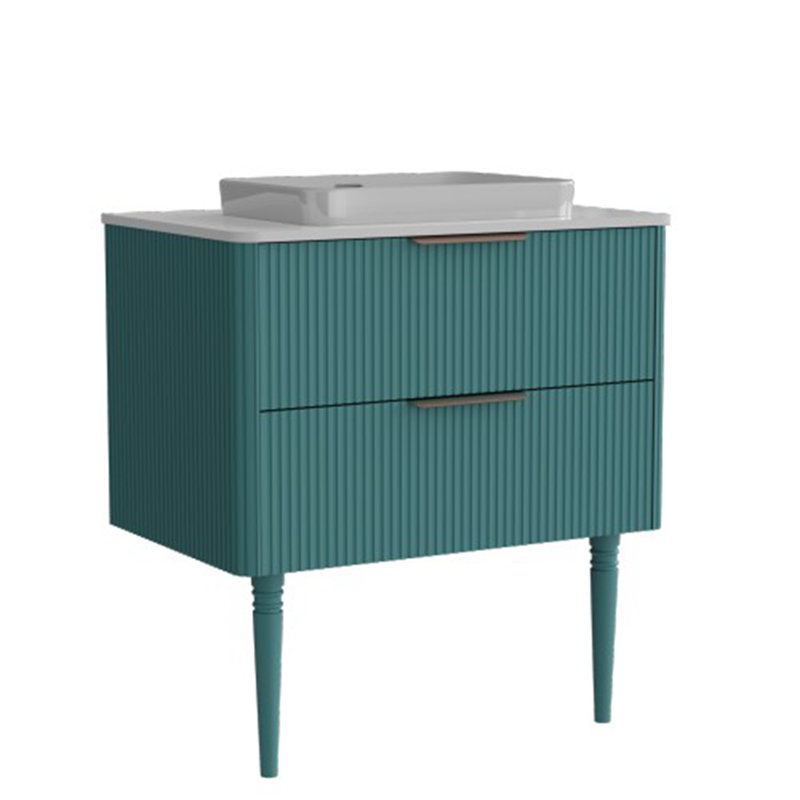 Meuble-lavabo 30 po avec lavabo en céramique, Turquoise