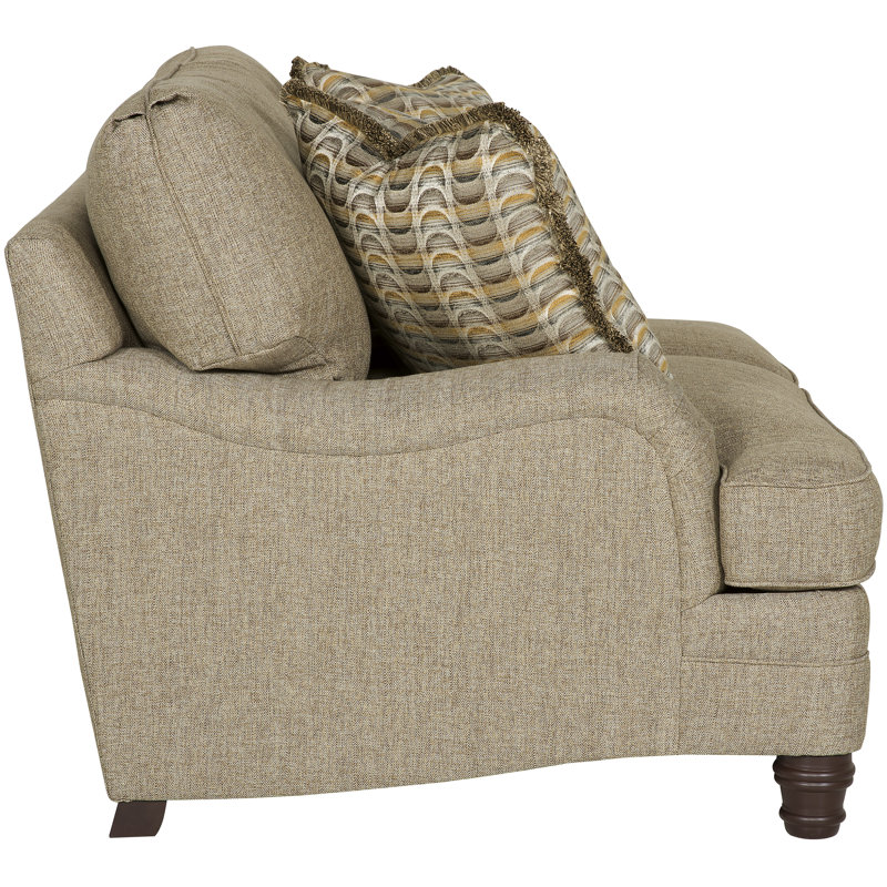 Tarleton 69.5" Recessed Arm Loveseat with Reversible Cushions, Cream Chenille 1345-002, Aged Gray