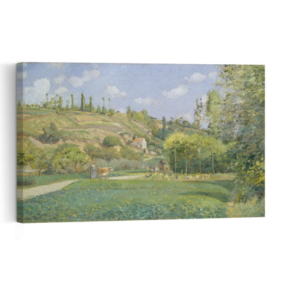 A Cowherd At Valhermeil, Auvers-Sur-Oise, 1874 Impressionist Abstract Contemporary Cow Tree Wall Art Print by Camille Pissarro - 1 Piece Wrapped Canvas Wall Art