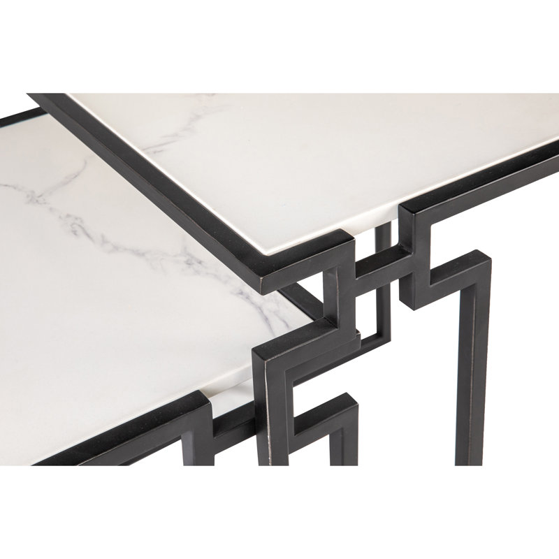 Bosphorus Steel Sled Nesting Tables, Flat Black