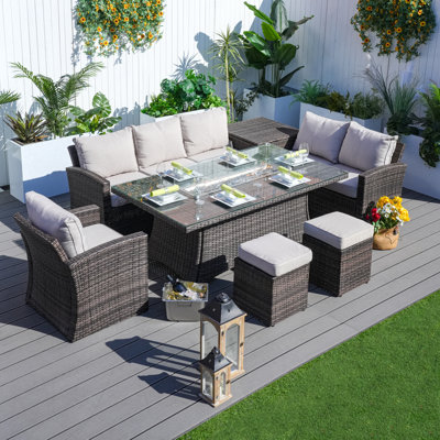 6 - Person Patio Conversation Set with Cushions