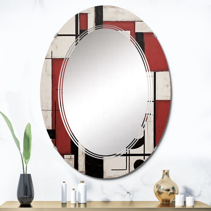 Kapalua - Miroir mural moderne ovale, 36 po x 24 po