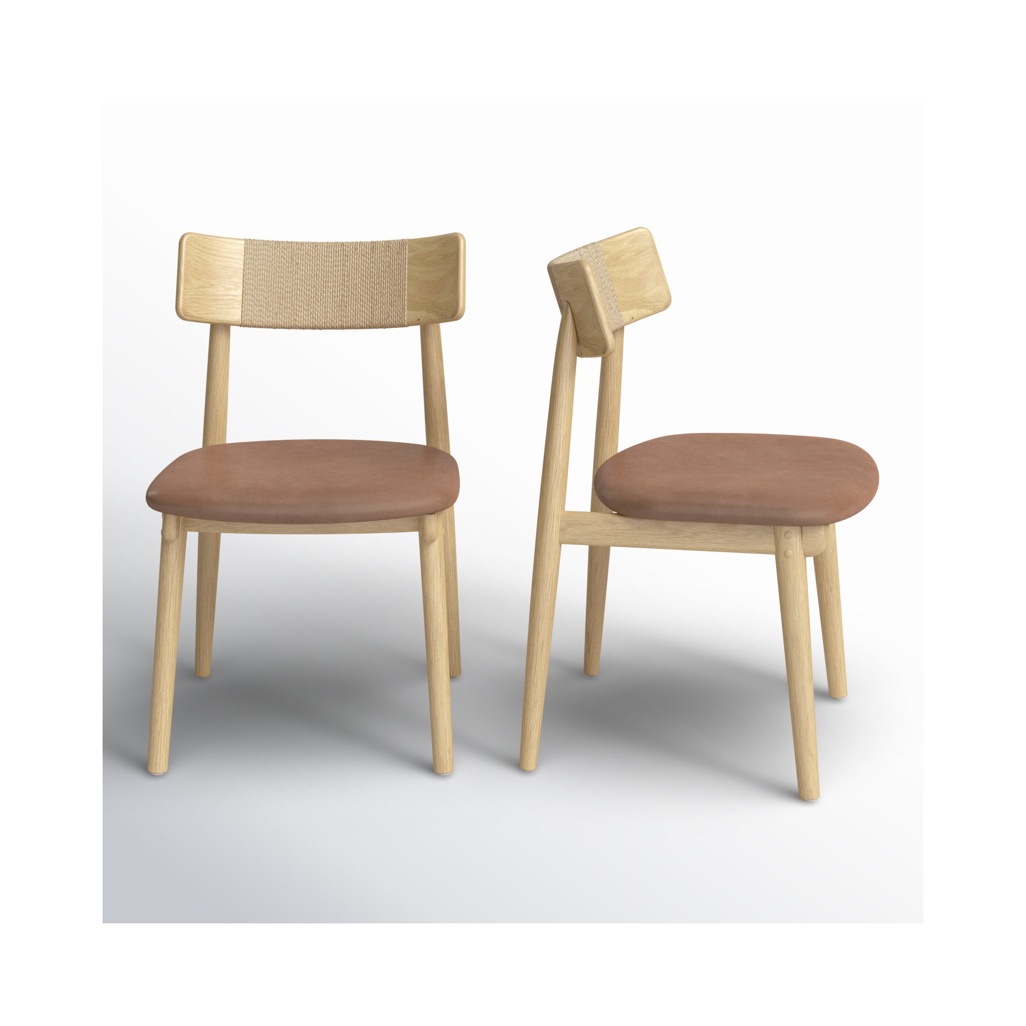 Sakina Leather Dining Chair, Natural, Brown