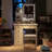 Makeup Vanity Set With Lighted Mirror And Power Outlet