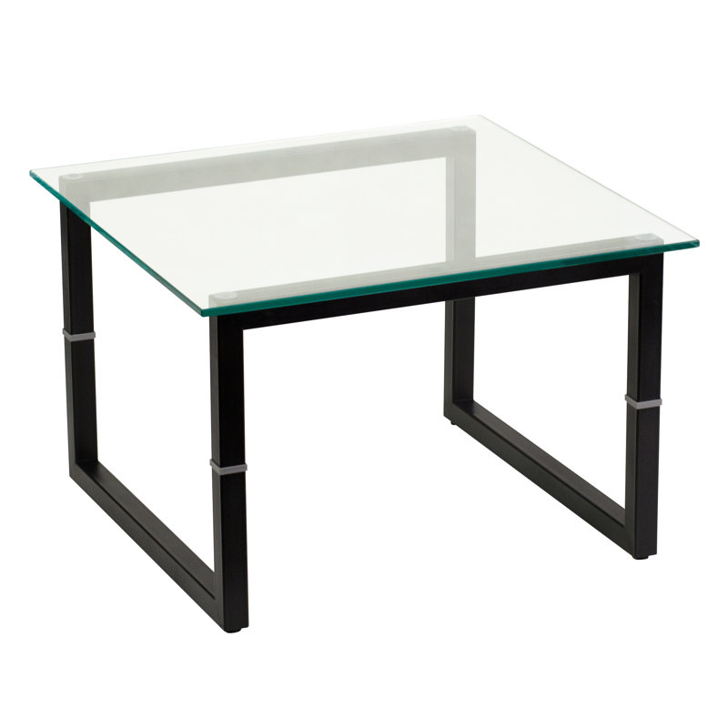 Glass Top Sled End Table