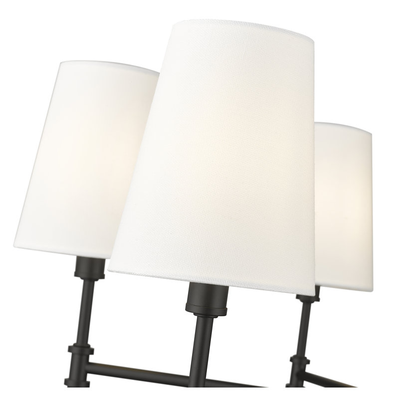 Lustre à 8 lumières de 30 po de largeur Adorra - nickel poli, H 15,75 po x l 25,75 po x P 25,75 po, Noir mat, 6
