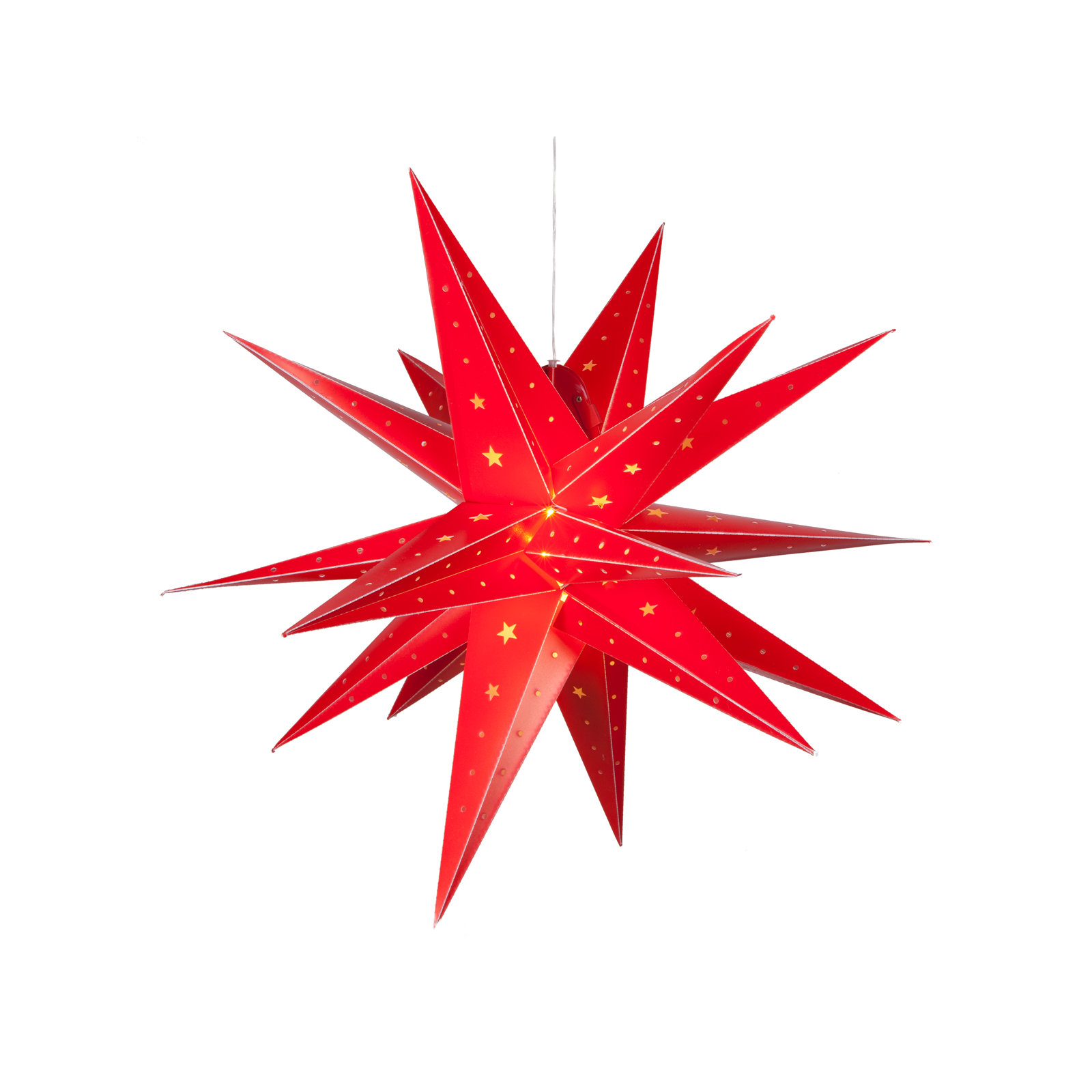 LED Lantern, 30" H x 30" W x 30" D, Red
