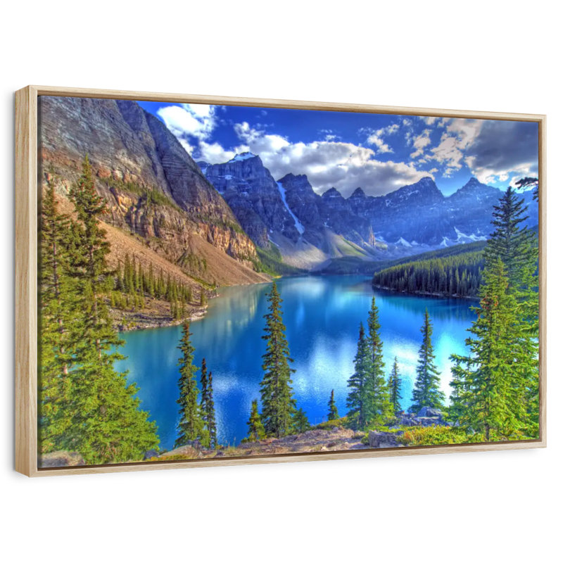 Lac Banff, Cadre flottant en bois naturel, 40 po x 27 po