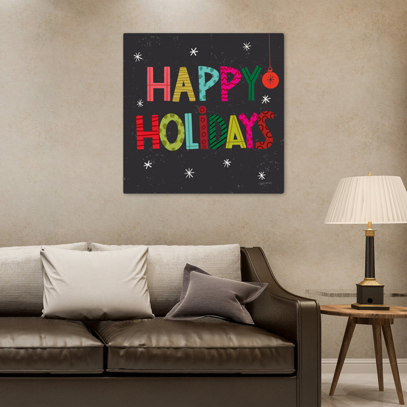 «Holiday Wishes I», art contemporain des Fêtes, H 32 po x l 32 po