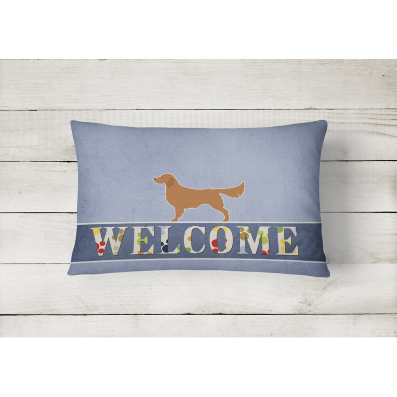  Golden Retriever Welcome Lumbar Pillow