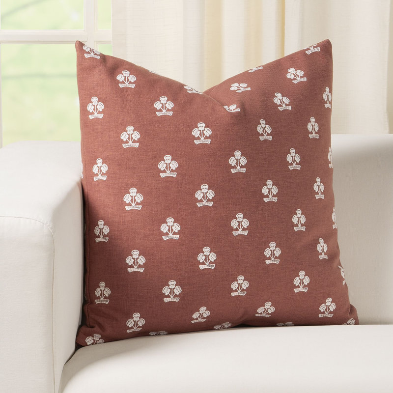 Housse et insert de coussin Hamachi, Carré 16 po, Polyester, Cinnabar Red Floral