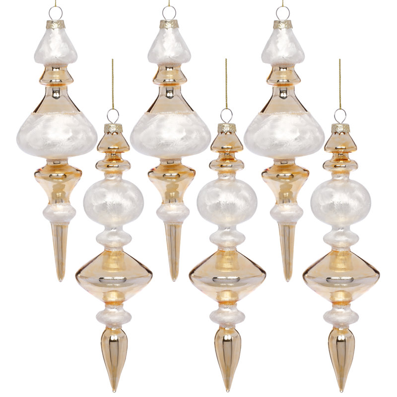 Elegant Finial Ornament, Set Of 6 - 9.5 Inches