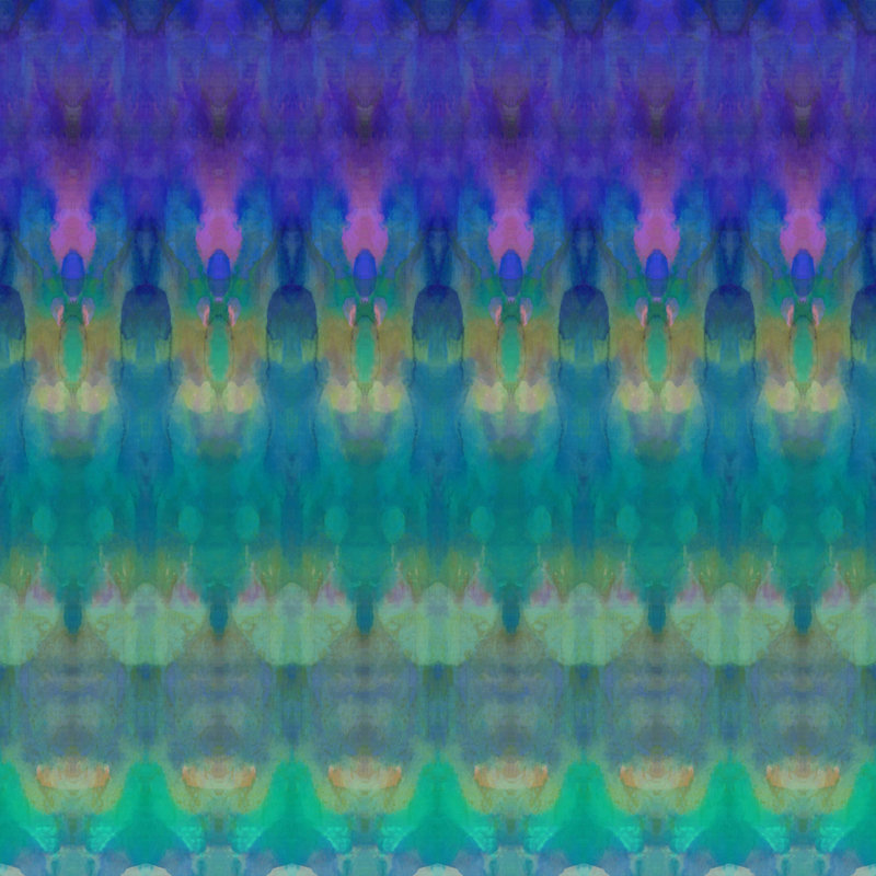 «Maja Amy Sia Tribal Diamonds 3», reproduction sur toile tendue, H 36 po x l 36 po, Cadre flottant noyer, Non
