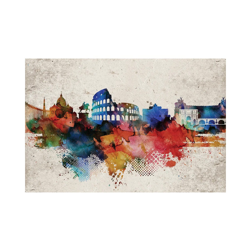 Rome Abstract by WallDecorAddict - Gallery-Wrapped Canvas Giclée on Canvas, 20.32 cm H x 30.48 cm W, Wrapped Canvas