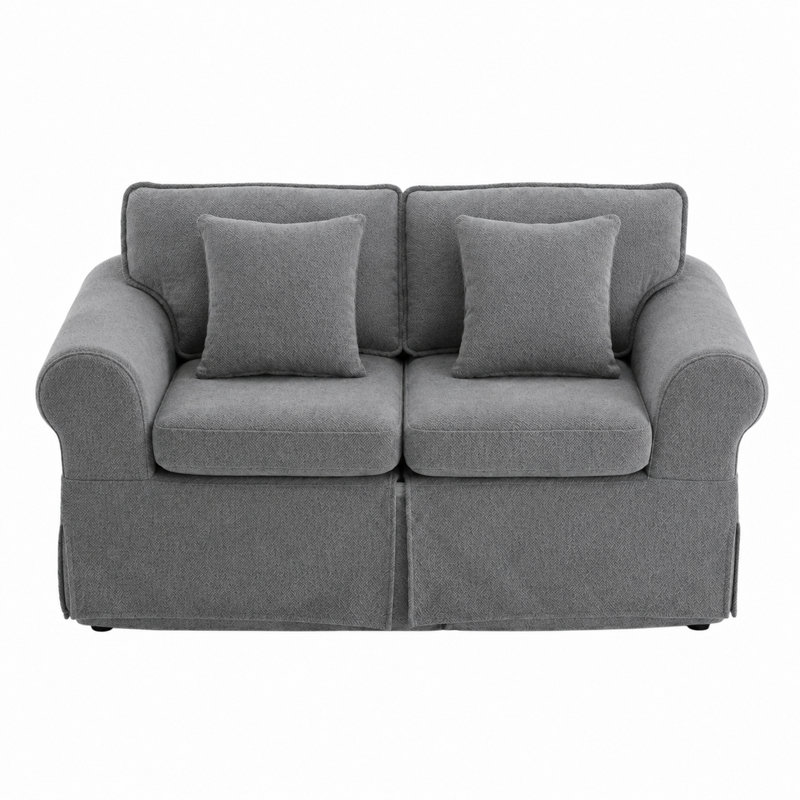 Causeuse rembourrée Greco Vintage, Gris