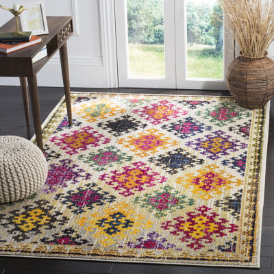 Nistler Area Rug In Purple & Yellow