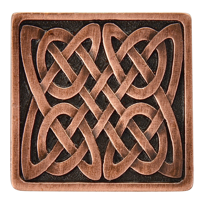Jewel Square Knob, Antique Copper