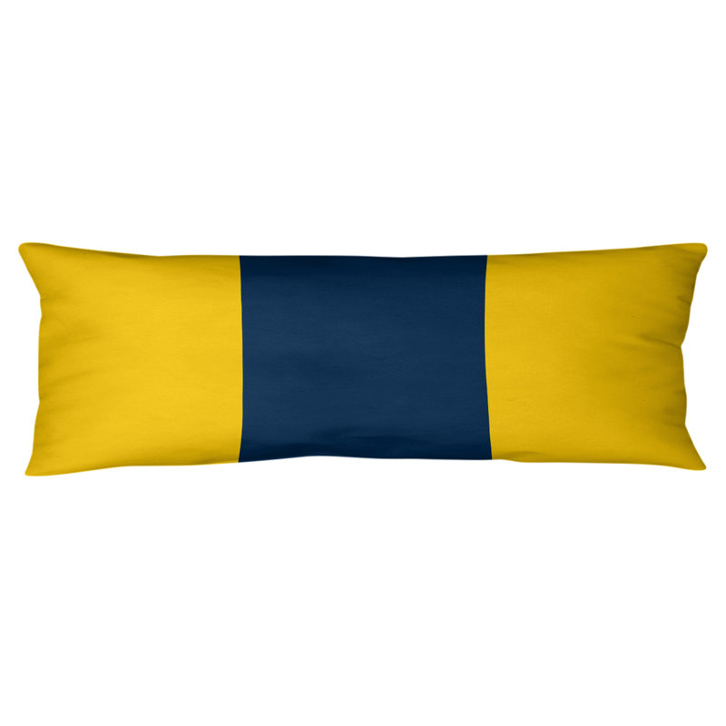Oreiller de corps en polyester / polyester Arizona Football Stripes, Jaune / bleu / jaune, Adel 