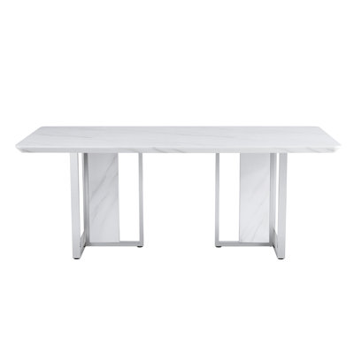 White Rectangular Dining Table
