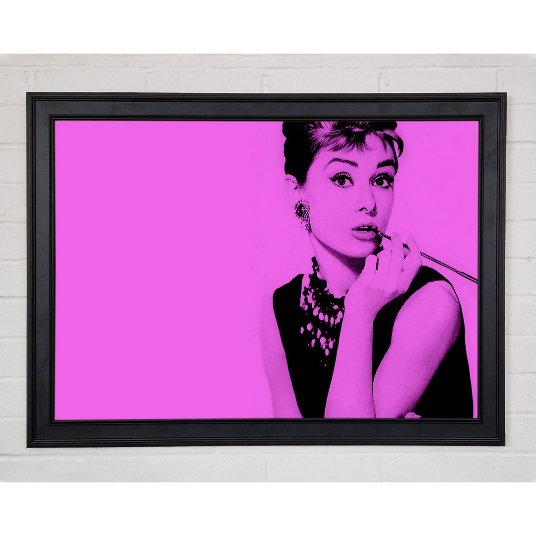 Audrey Hepburn Pink - Einzelner Bilderrahmen Kunstdrucke