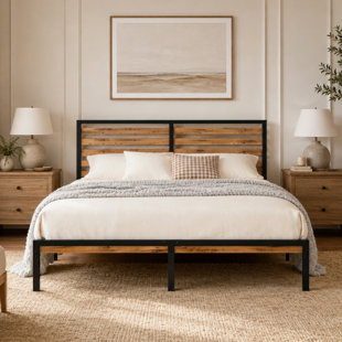 Full Platform Bed Frame with Under Bed Storage