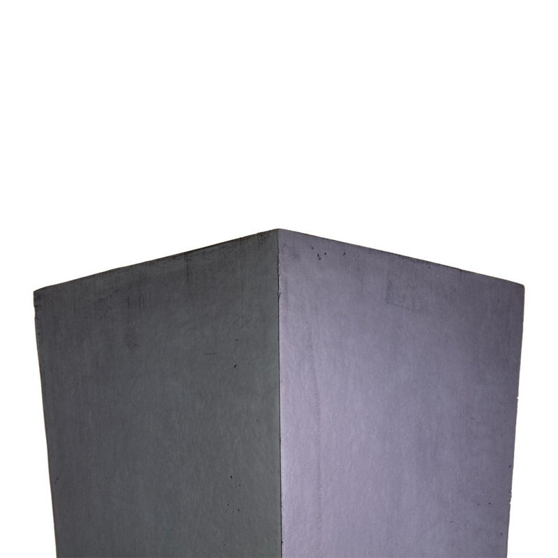 Tall Planter with Drainage Holes, Frostproof Outdoor Plant Pot, Concrete Effect Tall Tapered Planter, Dark Grey