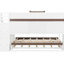Lit superposé double blanc avec lit gigogne simple, escalier et tablettes. Éclairage à DEL réglable 3-en-1, idéal pour les soirées pyjama partagées-1947974635