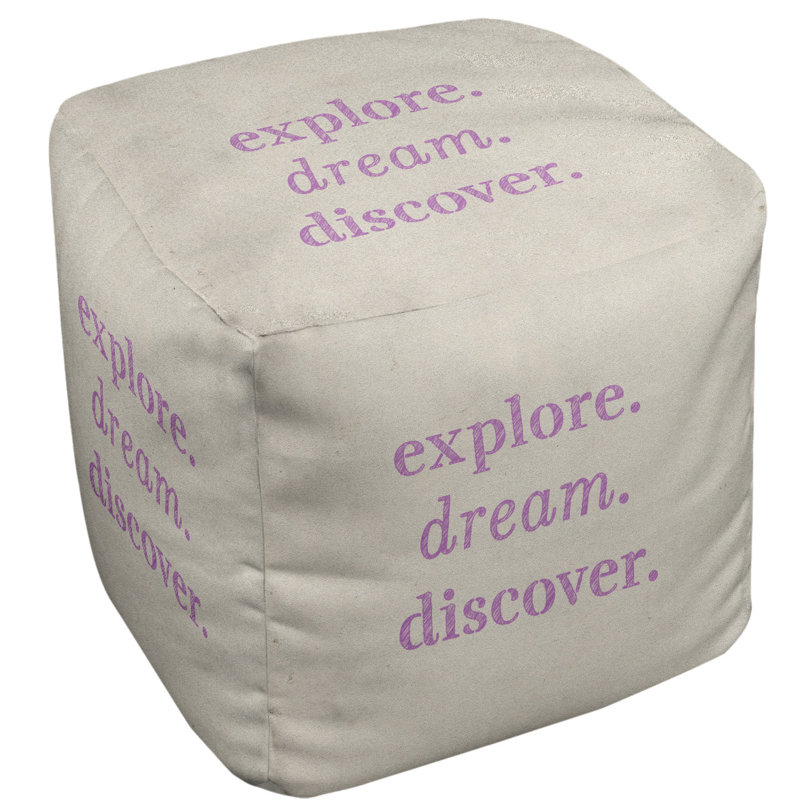Upholstered Ottoman, White/Violet