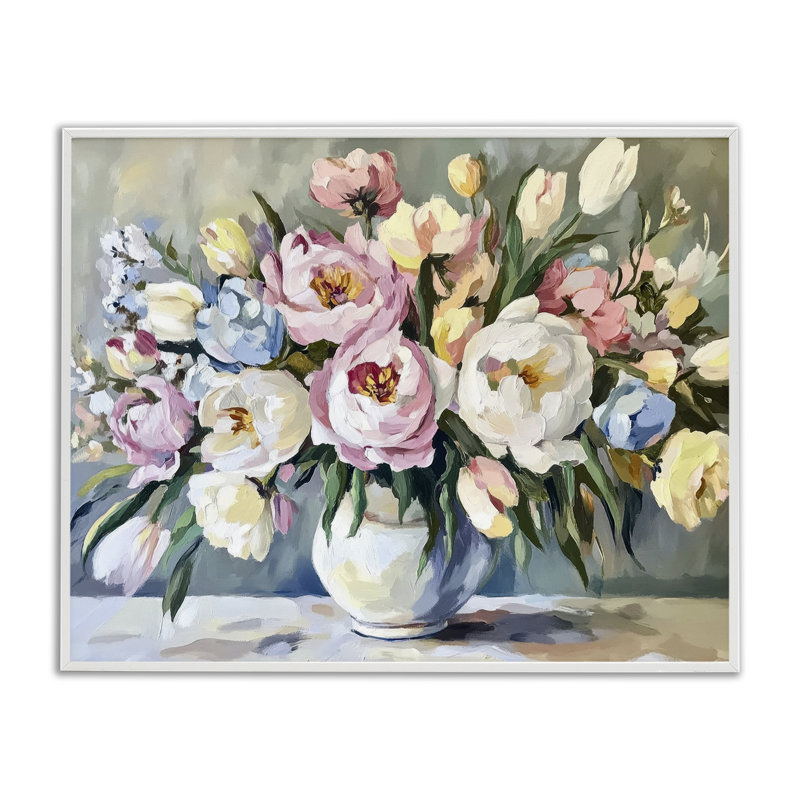 Estampe numérique pastel, bouquet de pivoines par Petal Prints Design, H 16 po x l 20 po
