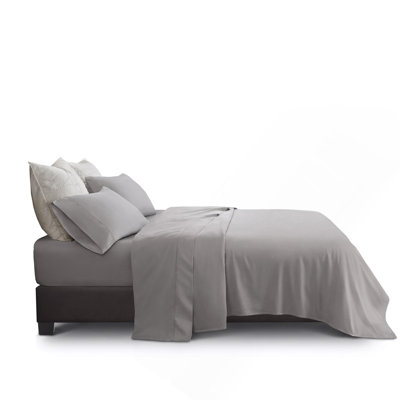 4 Pieces Cal King Cotton Sheet Set,Grey