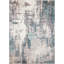 Tapis bleu / gris / blanc en polypropylène tissé à la machine à motif abstrait-119974019