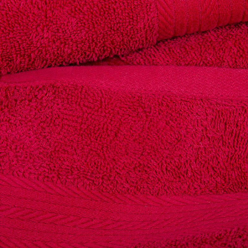 Lingettes 100% coton 600 g / m² 12 x 12 pouces, absorbant doux et à séchage rapide, Rouge, Ensemble de serviettes 50 pièces