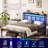 14 Inch Twin Bed Frame With Storage Headboard, Metal Platform Bed Frame With USB-C,Type-C And LED Light, Black-1359853225