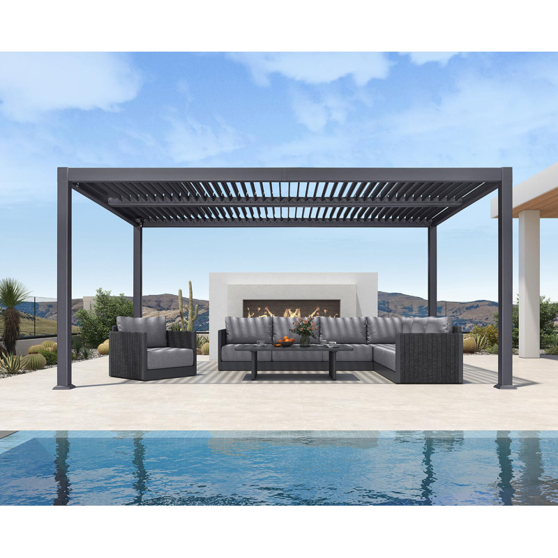 11.5 Ft. W X 15 Ft. D Aluminum Louvered Pergola