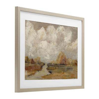Golden Day Landscape Framed Print Under Glass, design by Amanda Hilburn