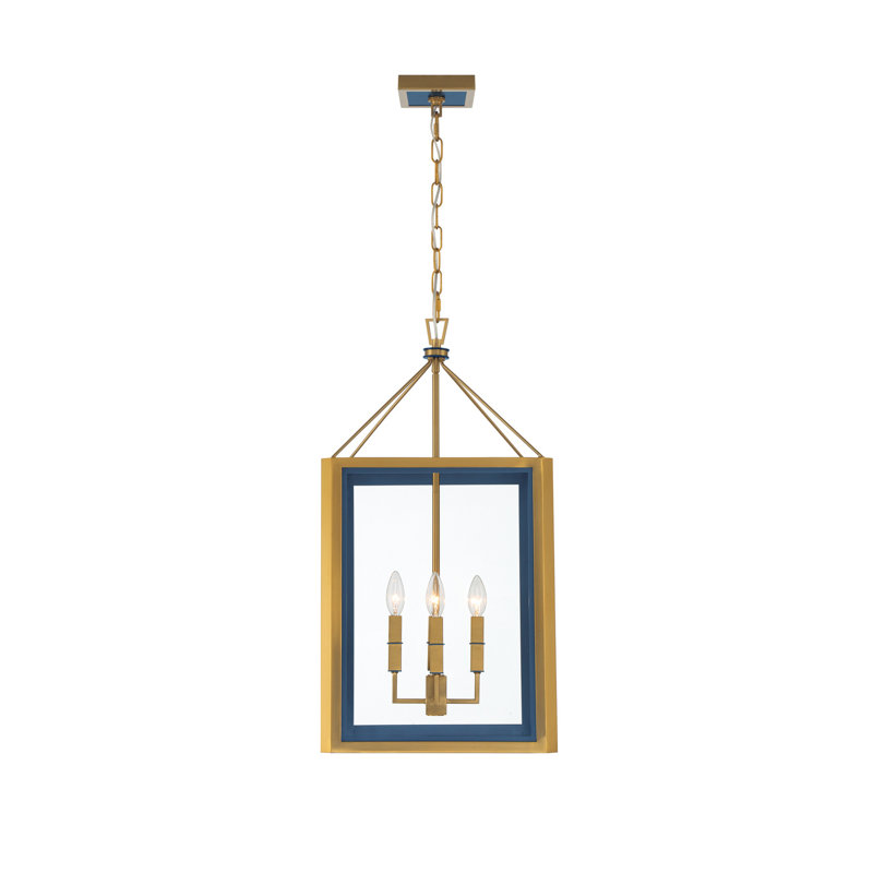 Libby Langdon Herrick 15" Luxe Gold + Navy Chandelier