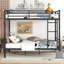 Full Over Full Metal Bunk Bed with 78"L x 56.4"W x 65.3"H Dimension, No Box Spring Needed, Strong Support