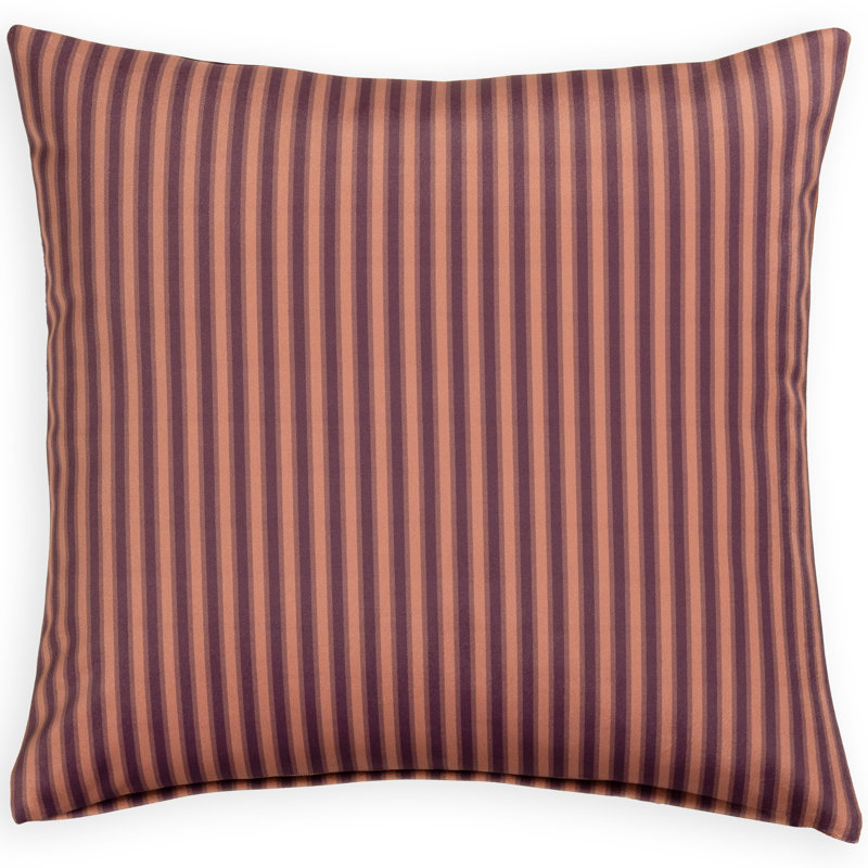 Coussin Mayfair Meadow, Plumes, Cerise rayée, 26 po x 26 po