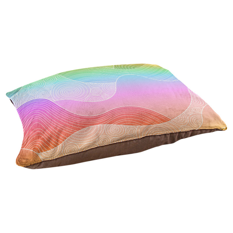 Coussin pour chien Byrge, Très grand (l 52 po x P 42 po x H 17 po), Rose / orange / bleu sarcelle