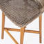 Tabouret de bar d'extérieur en bois fini teck avec osier brun clair, ensemble de 2