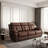 Genuine Leather Non-Power Reclining Sofa With Drop Down Table,Stainless Steel Cupholders And Magazine Bag
