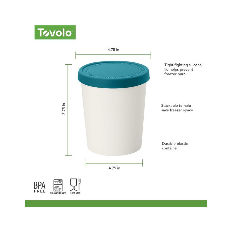 Tovolo Sweet Treats Tub 1 QT, Marine Blue